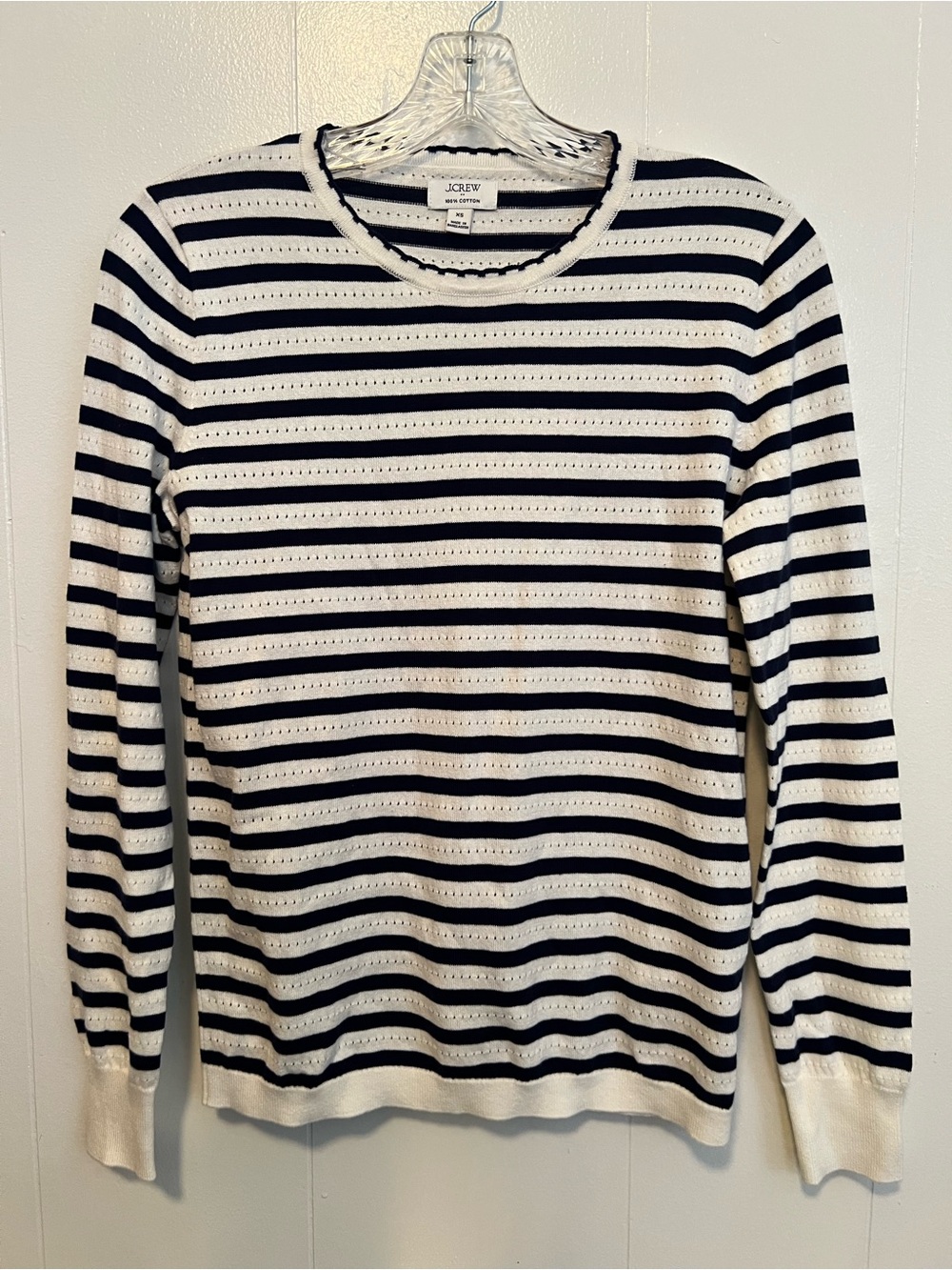 J. Crew Factory Striped Lightweight Sweater Blue And White Size XS